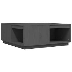 Foto van The living store salontafel rustiek grijs 100 x 101 x 40.5 cm - massief grenenhout