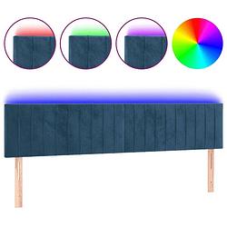 Foto van Vidaxl hoofdbord led 160x5x78/88 cm fluweel donkerblauw