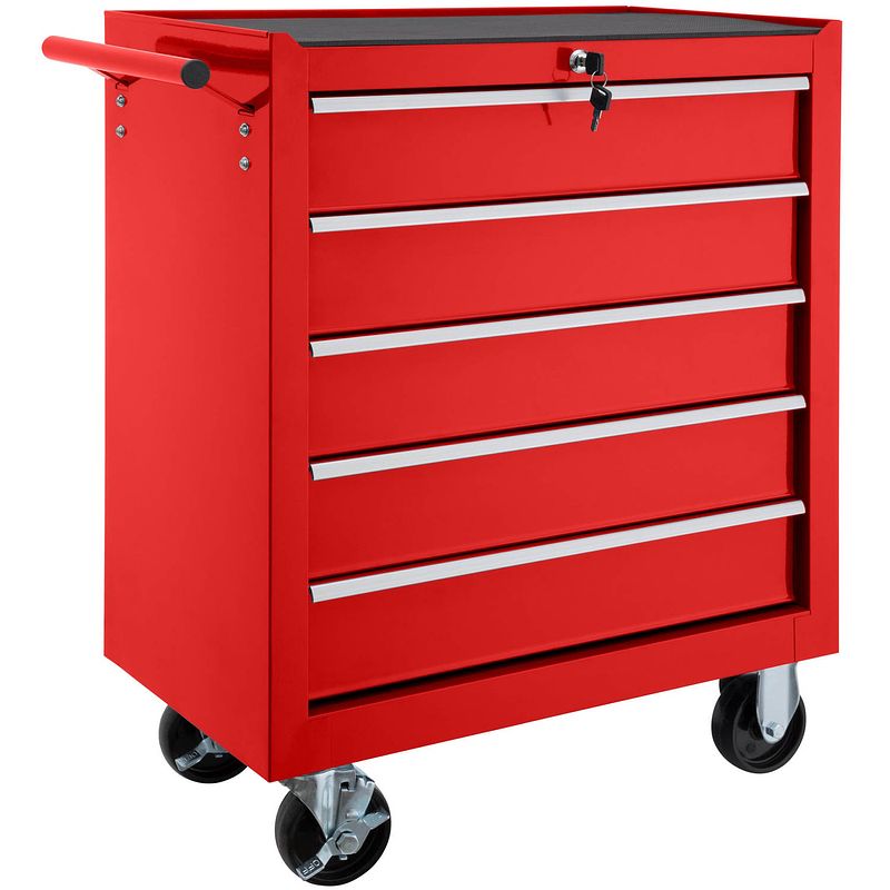 Foto van Tectake® - gereedschapswagen met 5 lades - rood - 402796