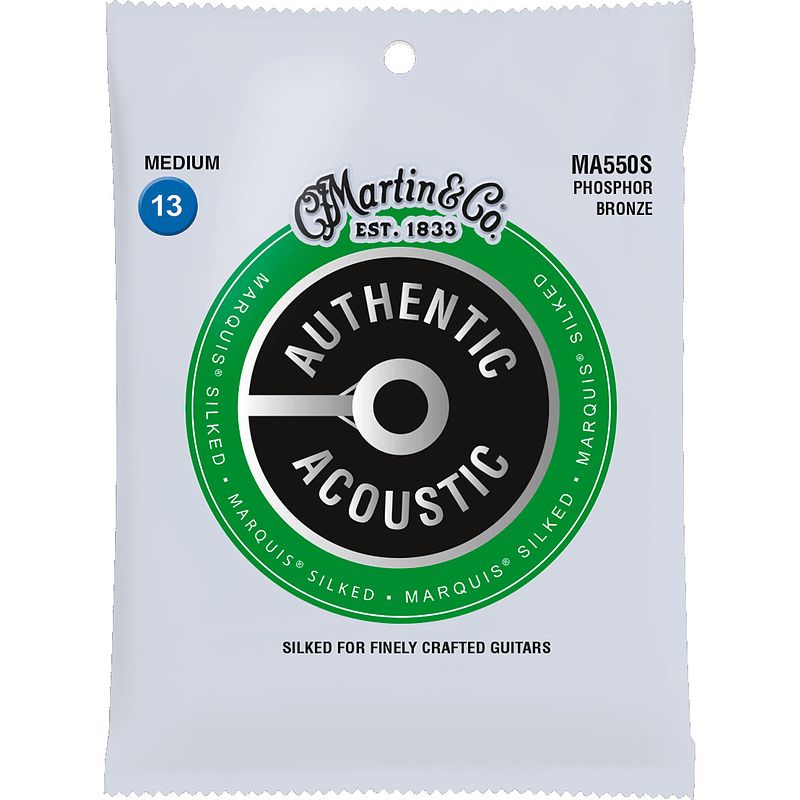 Foto van Martin strings ma550s authentic acoustic silked phosphor bronze