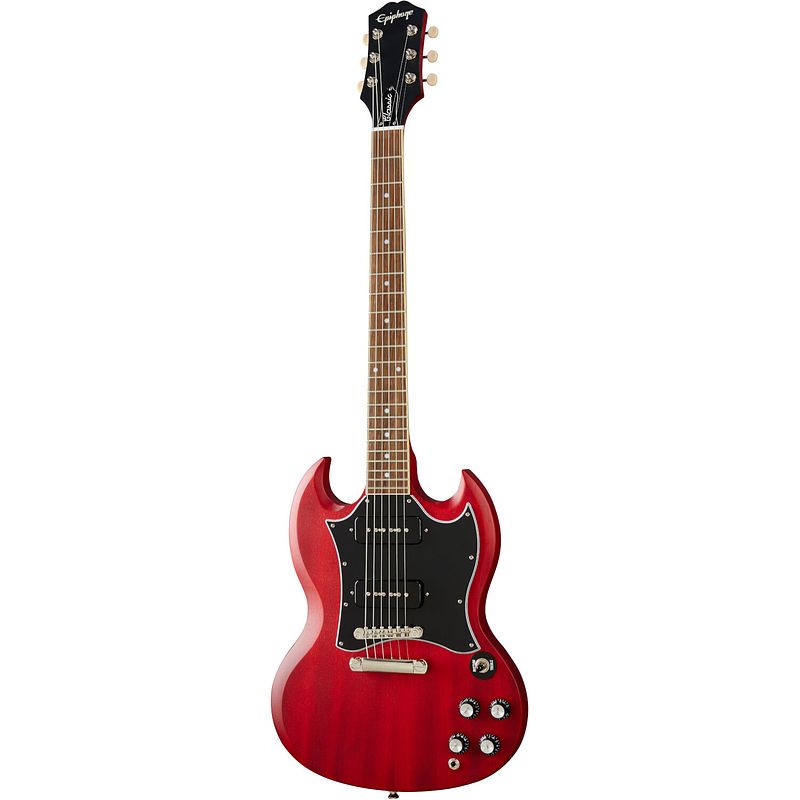 Foto van Epiphone sg classic worn p-90 cherry elektrische gitaar