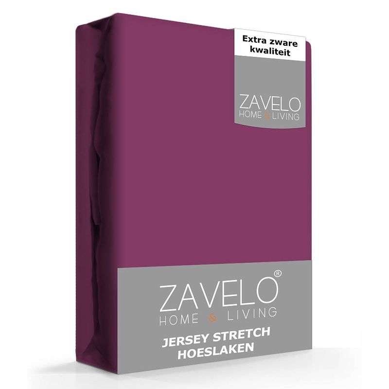 Foto van Zavelo® jersey hoeslaken paars-lits-jumeaux (190x220 cm)