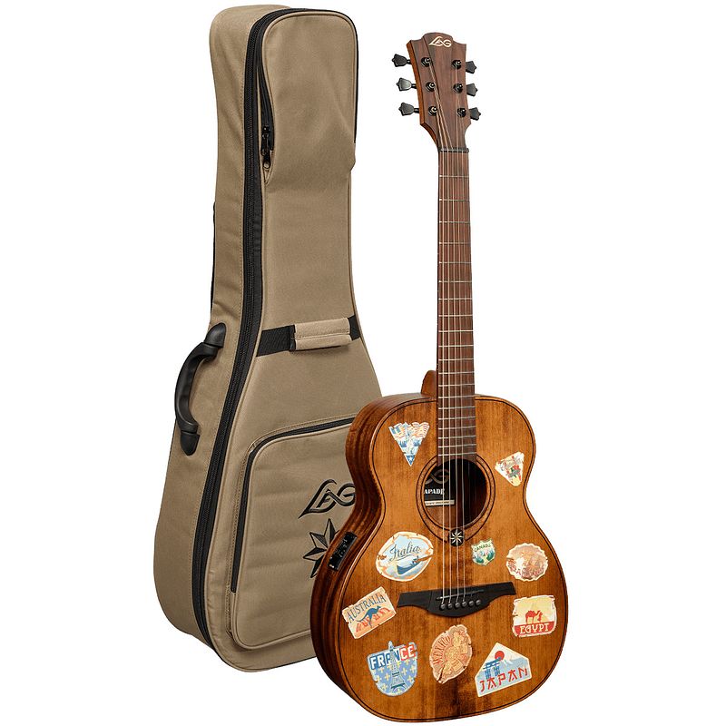 Foto van Lag guitars escapade travel-gte globe trotter electro e/a westerngitaar met gigbag