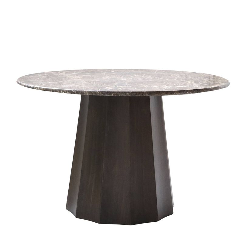 Foto van Giga meubel eettafel rond - marmer - bruin - ø120cm - eettafel senna