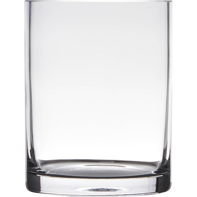Foto van Glazen bloemen cylinder vaas/vazen 15 x 12 cm transparant - vazen