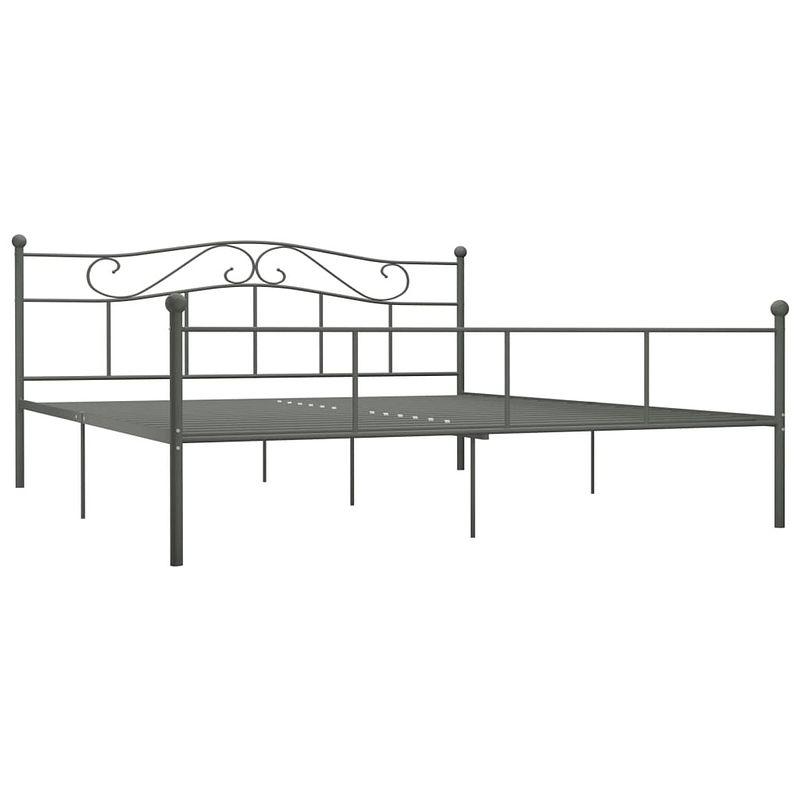 Foto van The living store metalen bedframe - grijs - 208 x 187.5 x 95 cm - 180 x 200 cm matras