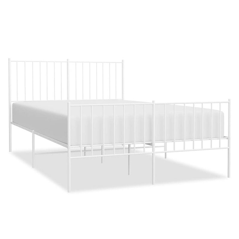 Foto van The living store bedframe classic - staal - 207 x 125 x 90.5 cm - wit