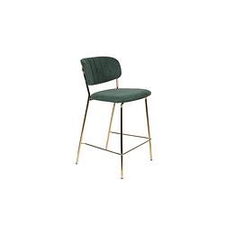 Foto van Anli style counter stool jolien gold/dark green