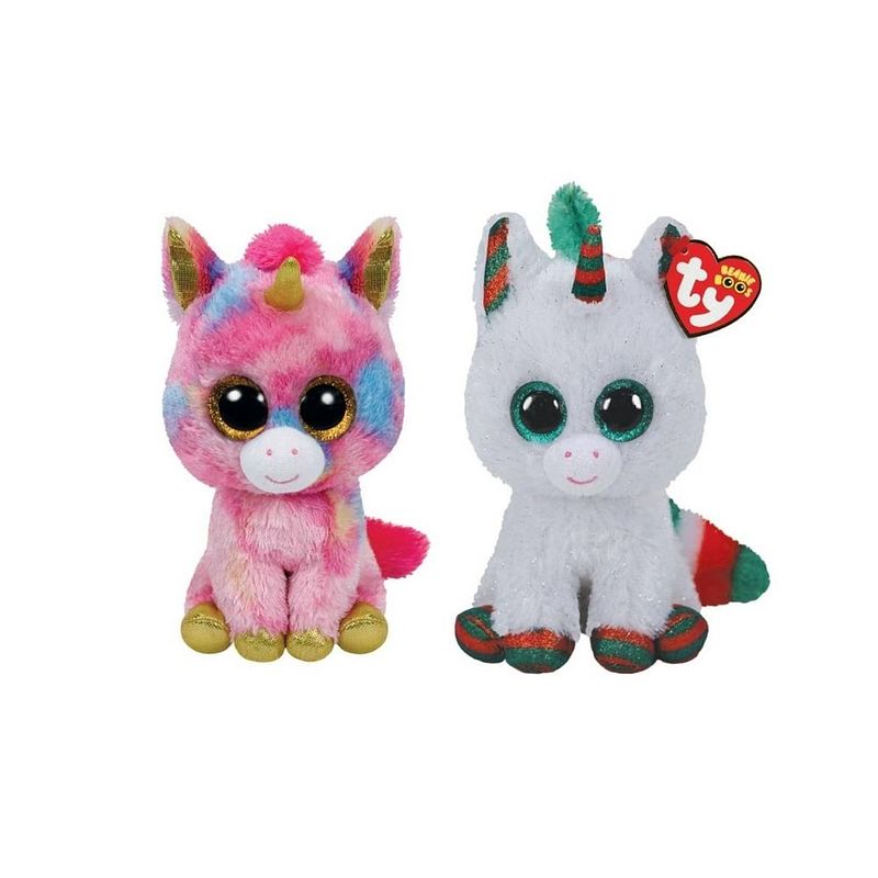 Foto van Ty - knuffel - beanie boo's - fantasia unicorn & christmas unicorn