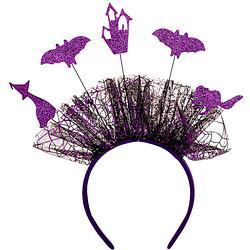 Foto van Carnival toys diadeem halloween tule zwart/paars one-size