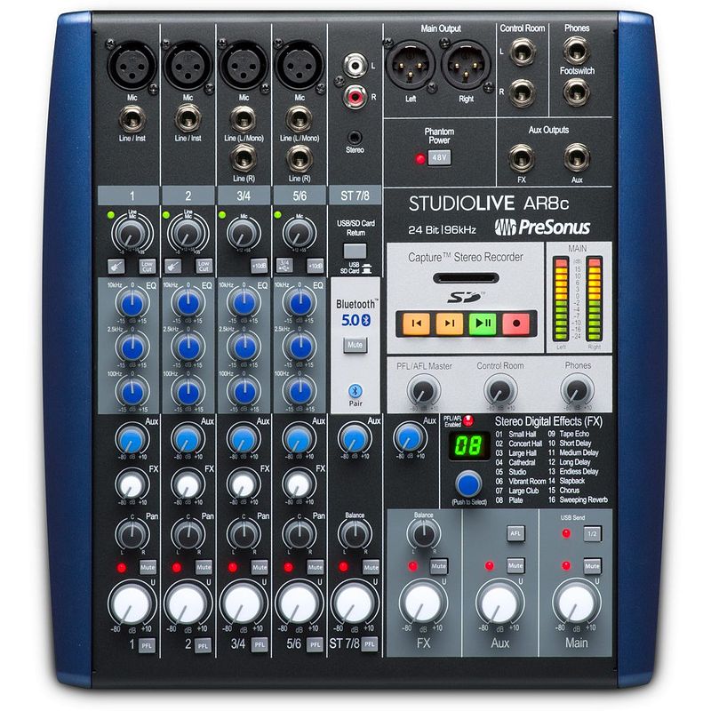 Foto van Presonus studiolive ar8c hybride 8-kanaals mixer
