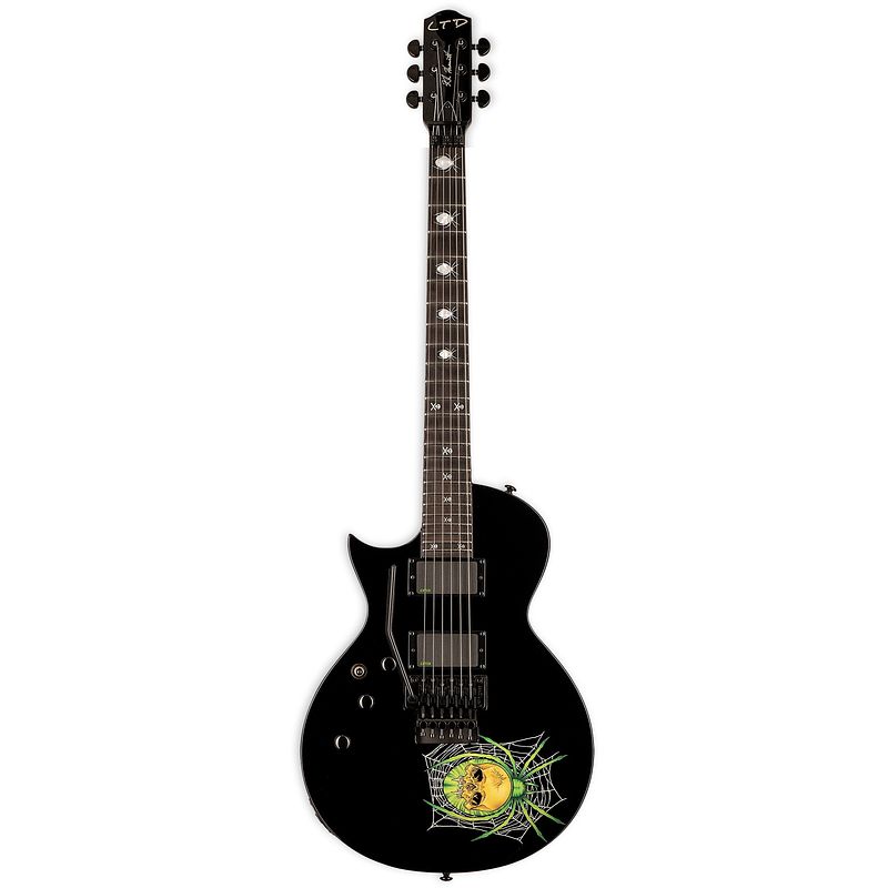 Foto van Esp ltd kirk hammett signature kh-3 spider lh 30th anniversary edition linkshandige gitaar met koffer