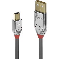 Foto van Lindy usb-kabel usb 2.0 usb-a stekker, usb-mini-b stekker 2.00 m grijs 36632