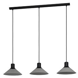 Foto van Eglo abreosa hanglamp - e27 - 108 cm - zwart/grijs