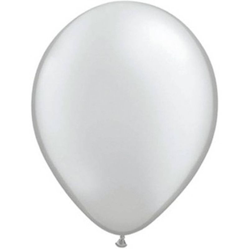 Foto van Qualatex ballonnen metallic zilver 25 stuks - ballonnen