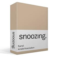 Foto van Snoozing - flanel - kinderhoeslaken - ledikant - 60x120 cm - camel