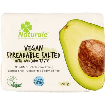 Foto van Naturale vegan spreadable salted with avocado taste 200 g bij jumbo