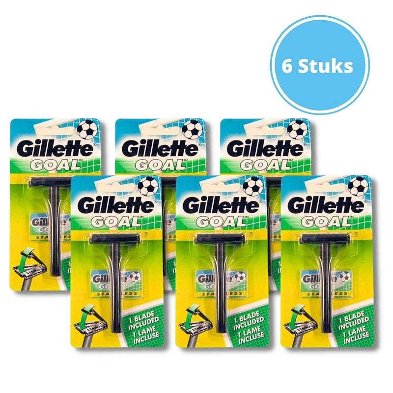 Foto van Gillette goal stainless razor - met mesjes - 6 stuks