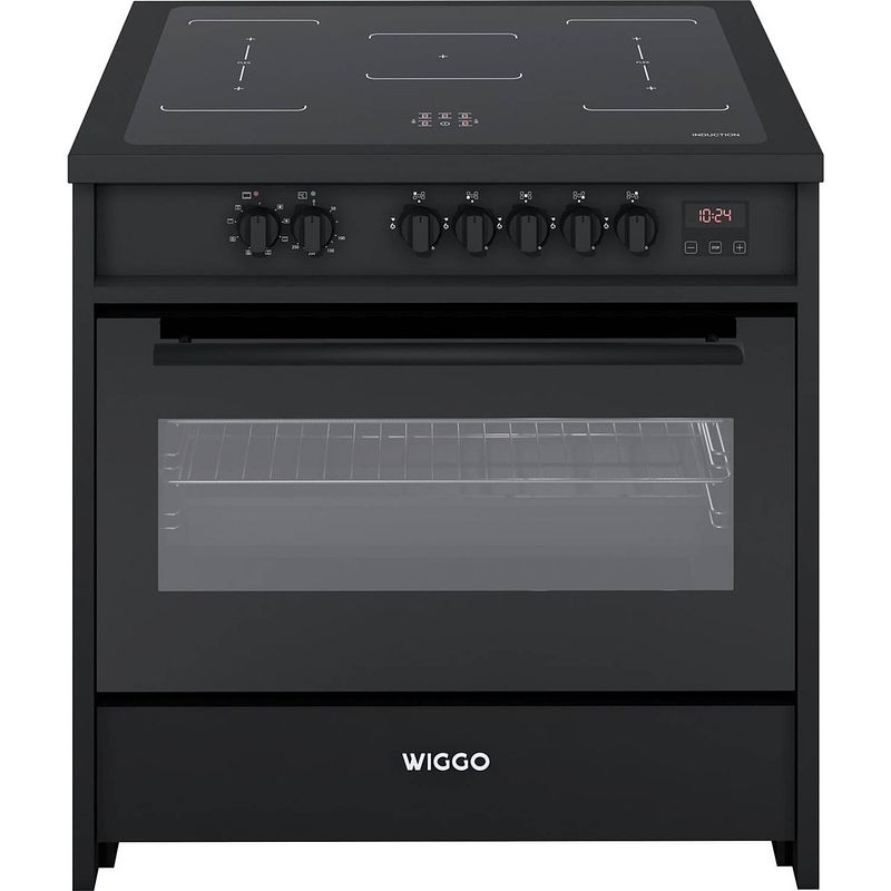 Foto van Wiggo wio-e921a(bb) - freestanding - induction - elektrische oven - 90cm - 8 function - 121 liter - 3000 w - zwart