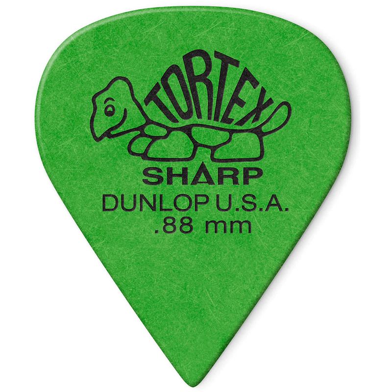 Foto van Dunlop 412p088 tortex sharp pick 0.88 mm plectrumset (12 stuks)