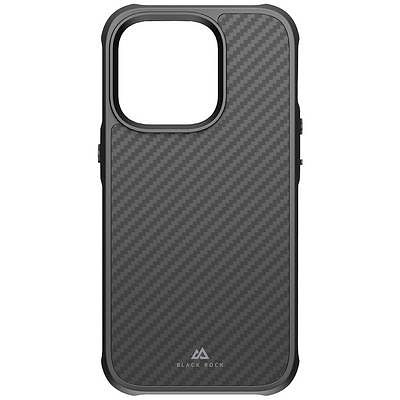 Foto van Black rock robust carbon cover apple iphone 14 pro zwart