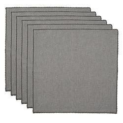 Foto van Clayre & eef servetten katoen set van 6 40*40 cm grijs 100% katoen vierkant unie servet stof grijs servet stof