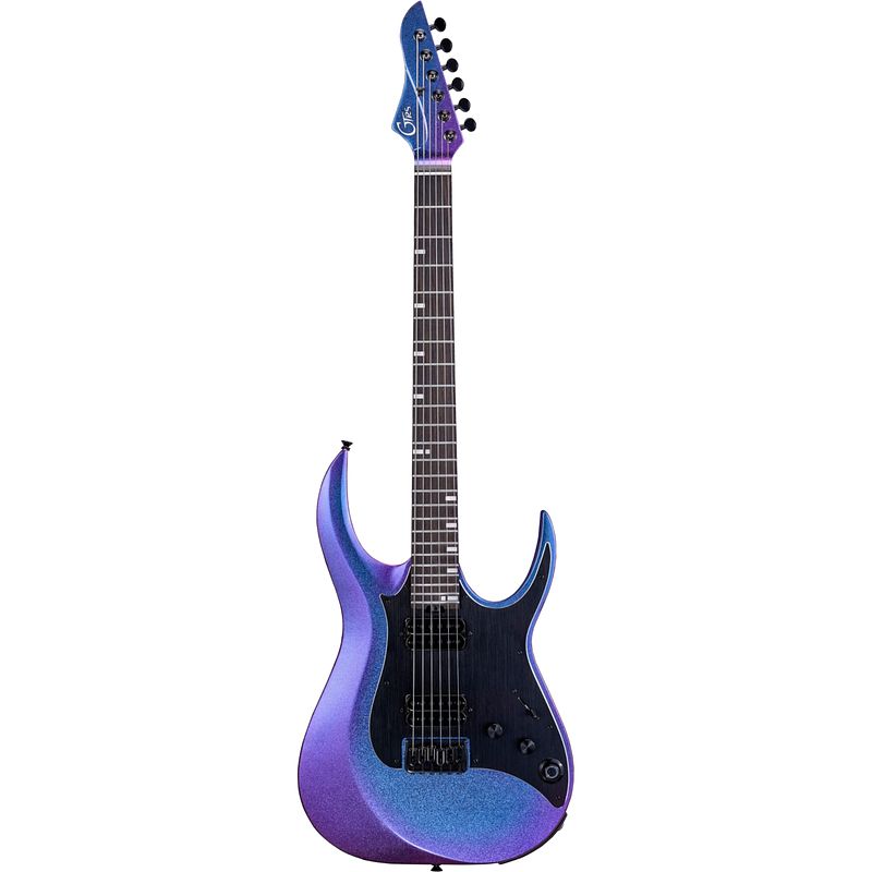 Foto van Mooer gtrs guitars modern 800 blue chameleon intelligent guitar met gigbag