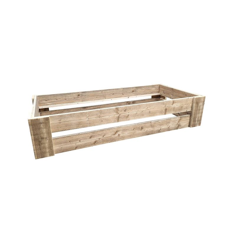 Foto van Wood4you - eenpersoonsbed krijn steigerhout - montagepakket 206lx43hx96d cm