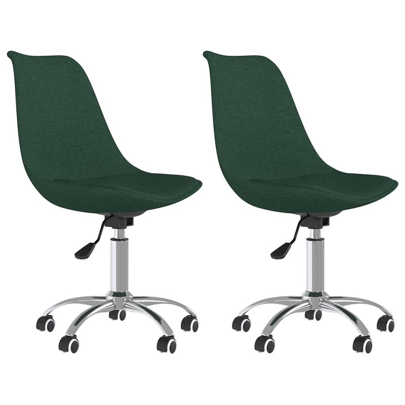 Foto van The living store draaibare eetkamerstoelen - donkergroen - 48 x 58 x (81-93) cm - gasveermechanisme - 360 graden