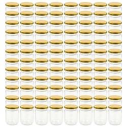 Foto van Vidaxl jampotten met goudkleurige deksels 96 st 230 ml glas