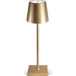 Foto van Goliving tafellamp oplaadbaar - draadloos en dimbaar - moderne touch lamp - nachtlamp - 38 cm - goud
