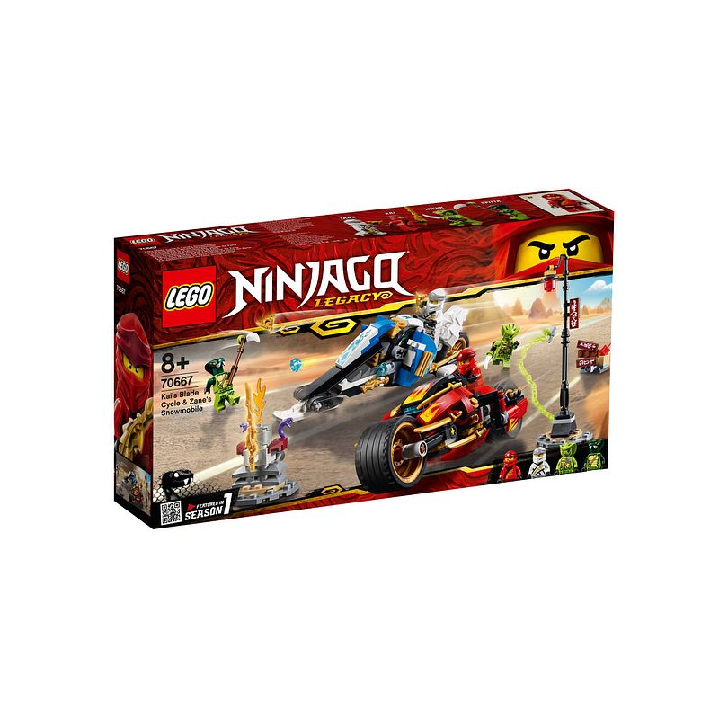 Foto van Lego ninjago zwaardmotor van kai & sneeuwscooter van zane 70667