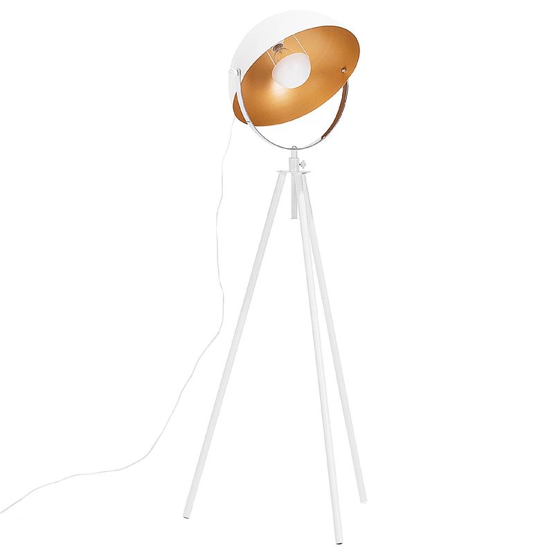 Foto van Beliani thames - staande lamp-wit-metaal