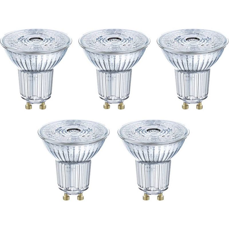 Foto van Osram 4058075090460 led-lamp energielabel f (a - g) gu10 reflector 4.3 w = 50 w warmwit (ø x l) 50 mm x 52 mm 5 stuk(s)