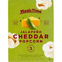 Foto van Magic time jalapeno cheddar popcorn 3 stuks 240g bij jumbo