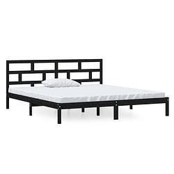 Foto van Vidaxl bedframe massief grenenhout zwart 140x190 cm