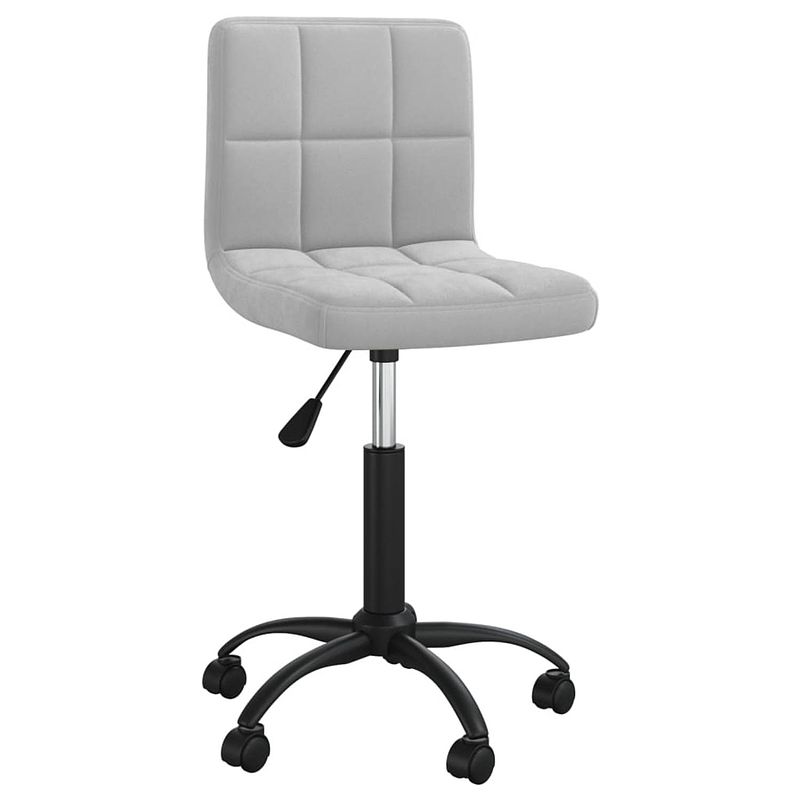 Foto van The living store eetkamerstoelen - draaibaar - fluweel - lichtgrijs - 40 x 47 x (76-87.5) cm - gasveer - zwenkwielen -