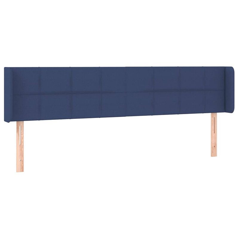 Foto van Vidaxl hoofdbord met randen 163x16x78/88 cm stof blauw