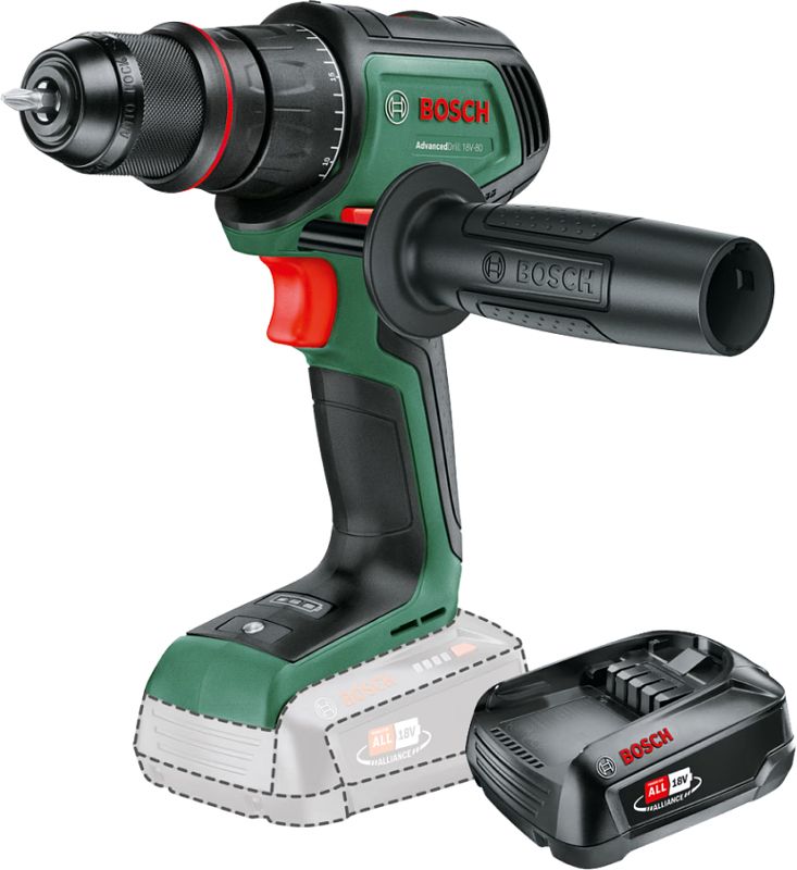 Foto van Bosch advanceddrill 18v-80 + 2.5 ah accu (1x)