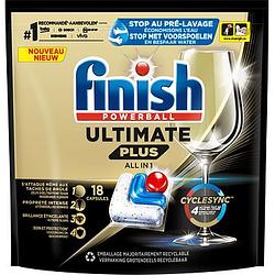 Foto van Finish ultimate plus all in one regular vaatwastabletten 18 capsules bij jumbo