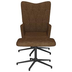 Foto van The living store relaxfauteuil - bruin - stof - 62x68x98 cm - 360 graden draaibaar