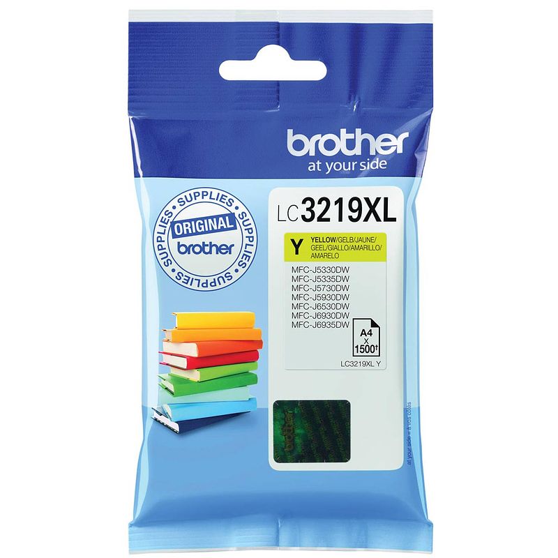 Foto van Brother inktcartridge, 1.500 pagina'ss, oem lc-3219xly, geel 5 stuks