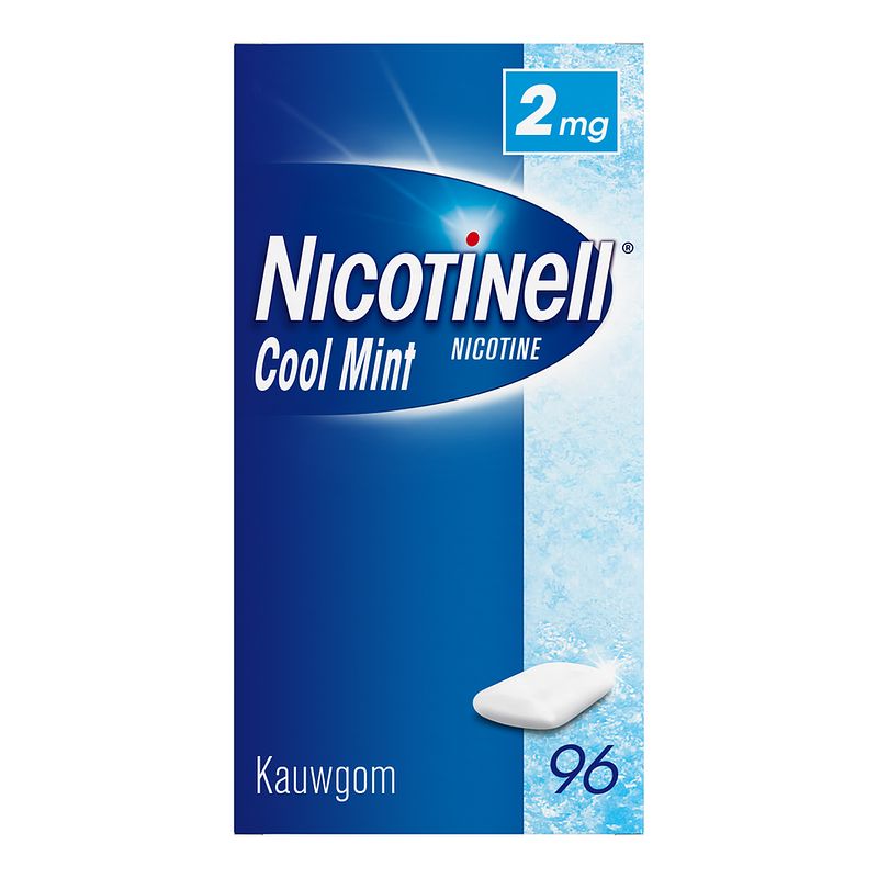 Foto van Nicotinell cool mint kauwgom, helpt je te stoppen met roken 2 mg, 96 stuks bij jumbo