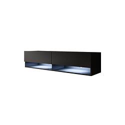 Foto van Meubella tv-meubel asino led - mat zwart - 140 cm