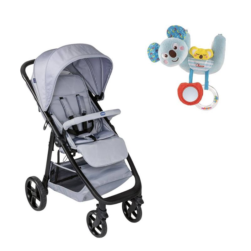 Foto van Chicco bundel - buggy multiride - light grey & rammelaar - koalabeer - te bevestigen aan kinderwagen