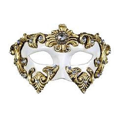 Foto van Venetiaans barok oogmasker wit - verkleedmaskers