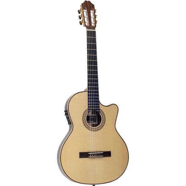 Foto van Juan salvador 2t thinline elektrisch-akoestische klassieke gitaar