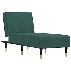 Foto van The living store chaise longue verstelbaar - donkergroen fluweel - 55 x 140 x 70 cm - stabiel frame - comfortabel