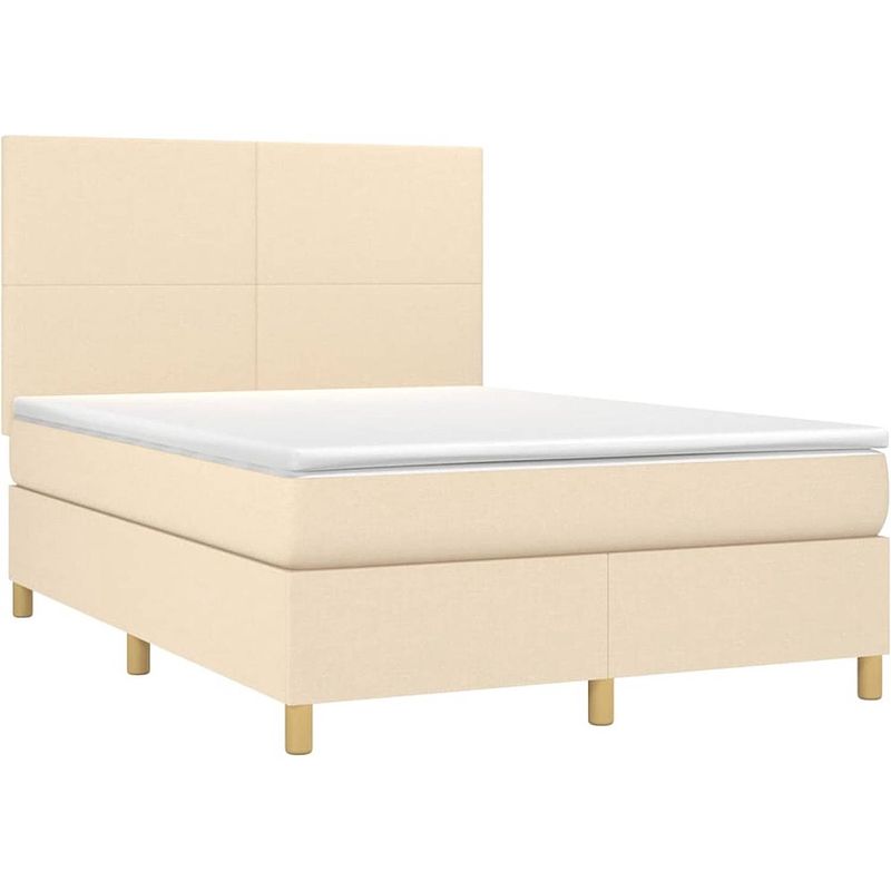 Foto van The living store boxspringbed - pocketvering matras 140x200 - verstelbaar hoofdbord - middelharde ondersteuning -