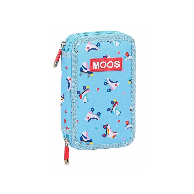 Foto van Moos gevuld etui rollers - 19.5 x 12.5 cm - 28 st. - polyester